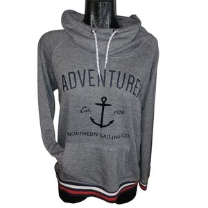 Bluenotes Gray Slouchy Neck Pullover Hoodie XL